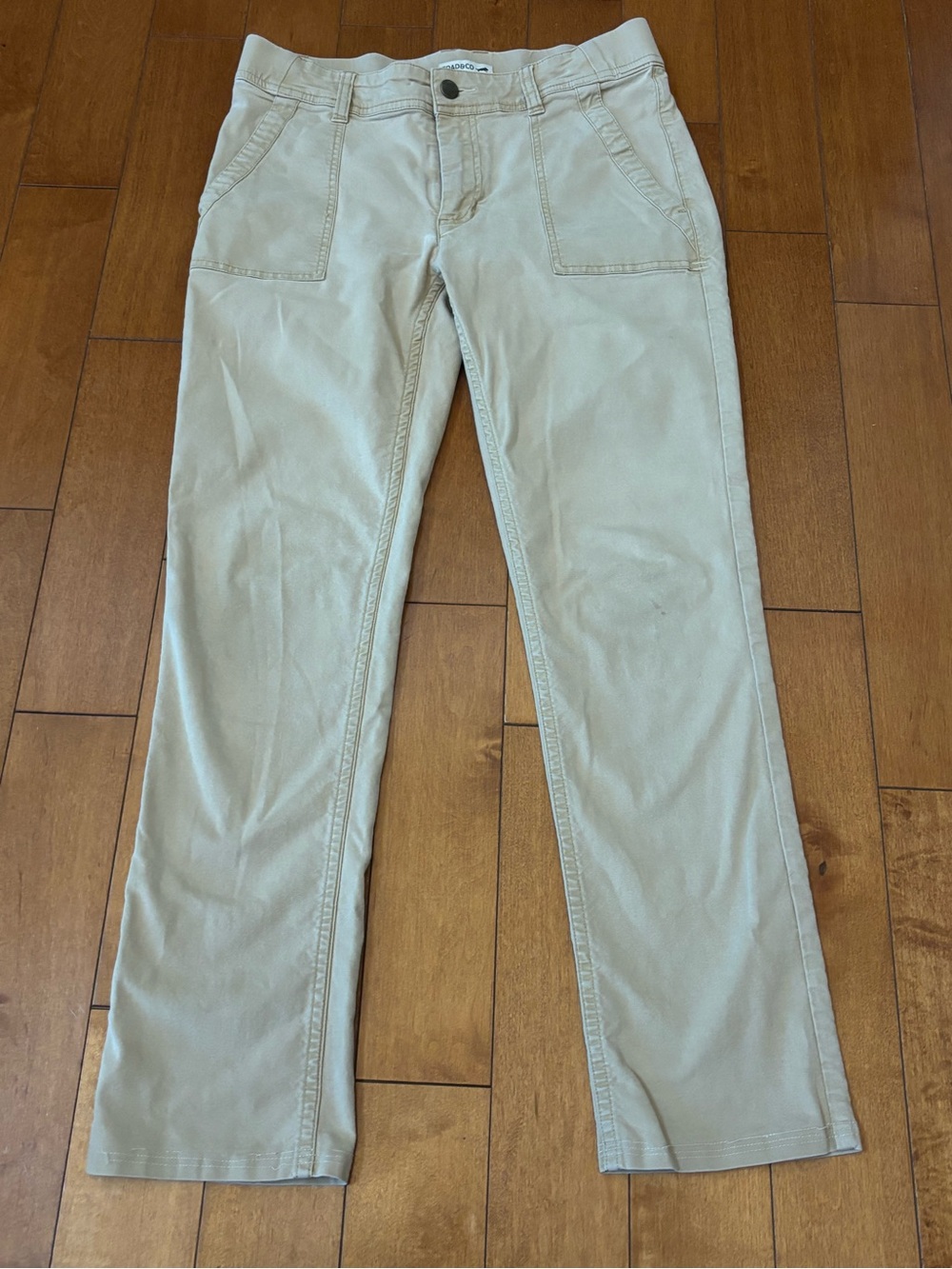 Toad&Co Womens Size 4 Earthworks Beige Straight-Leg Chinos Patch Pockets